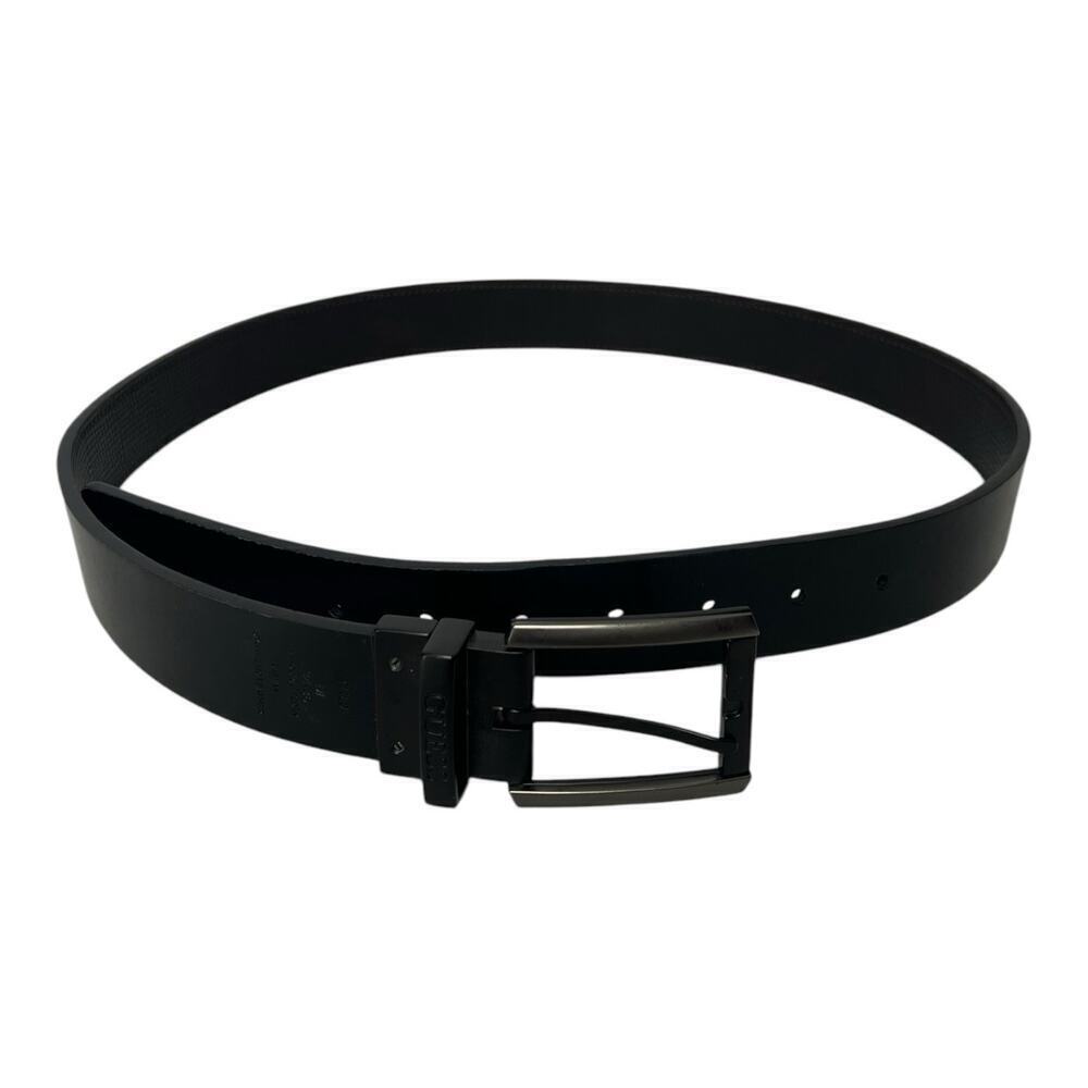 Guess Belt Men’s Reversible Sz 34-36 Syn Leather Black/Brown Gunmetal Buckle